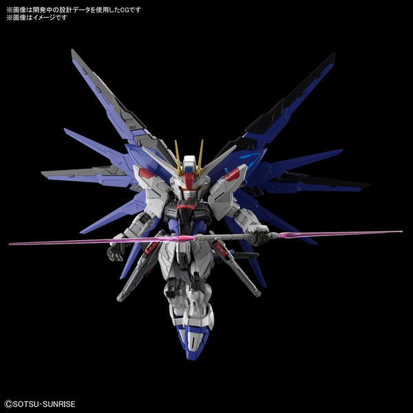 Bandai 1/100 MGSD Freedom Gundam  action pose with dual beam sabers