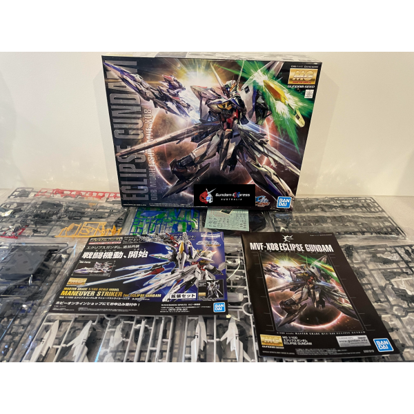 Bandai 1/100 MG Eclipse Gundam actual content and box image