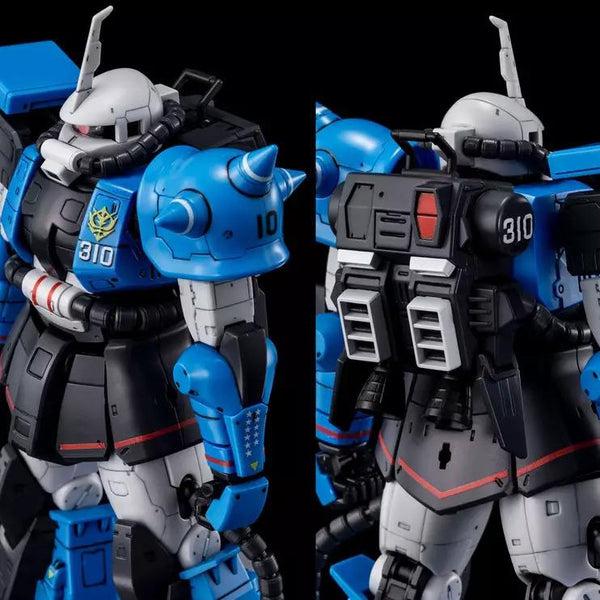 P-Bandai RG 1/144 MS-06R-1A Uma Lightning's Zaku II close up front and back