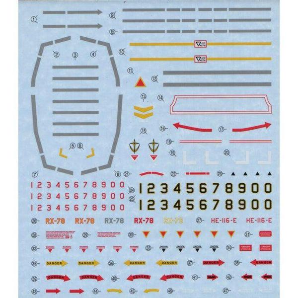 Bandai 1/100 GD-60 MG RX-78_2 Gundam Ver 2.0 Real Type Colour Waterslide Decals