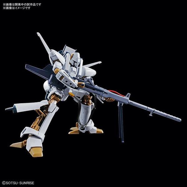 Bandai 1/144 HG L-Gaim (Heavy Metal L-Gaim) action pose with weapon. 