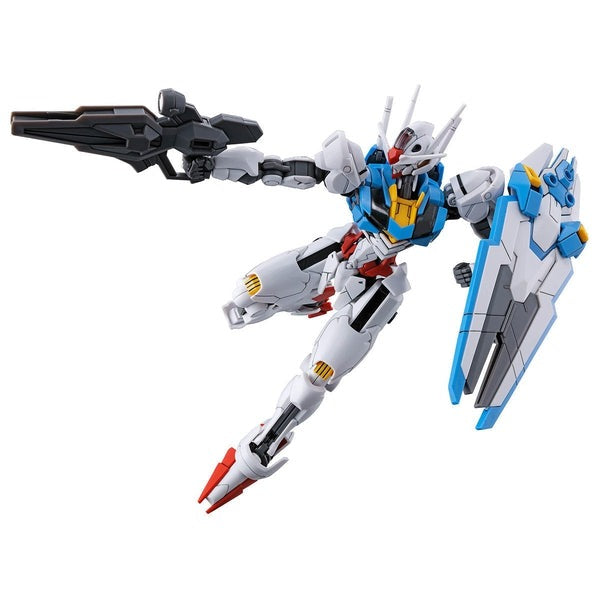 Bandai 1/144 HG Gundam Aerial action pose with weapon. 