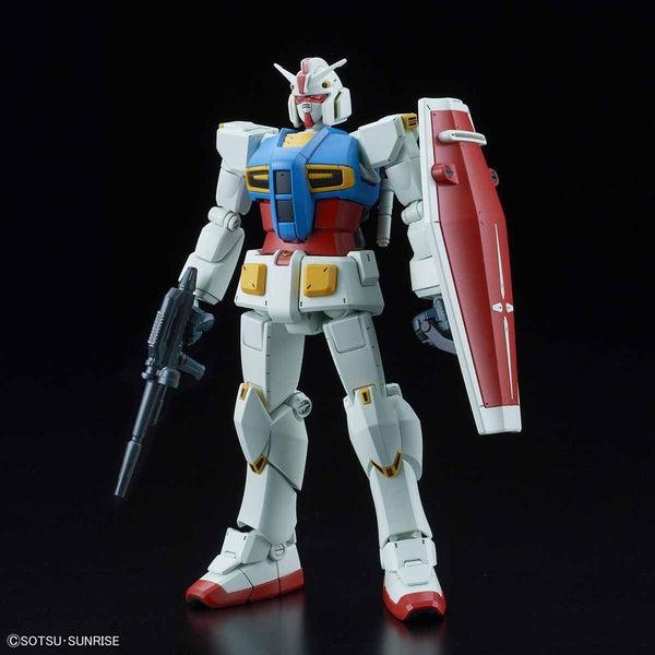 Bandai 1/144 HG G40 Industrial Design Ver. front on view. with weapons