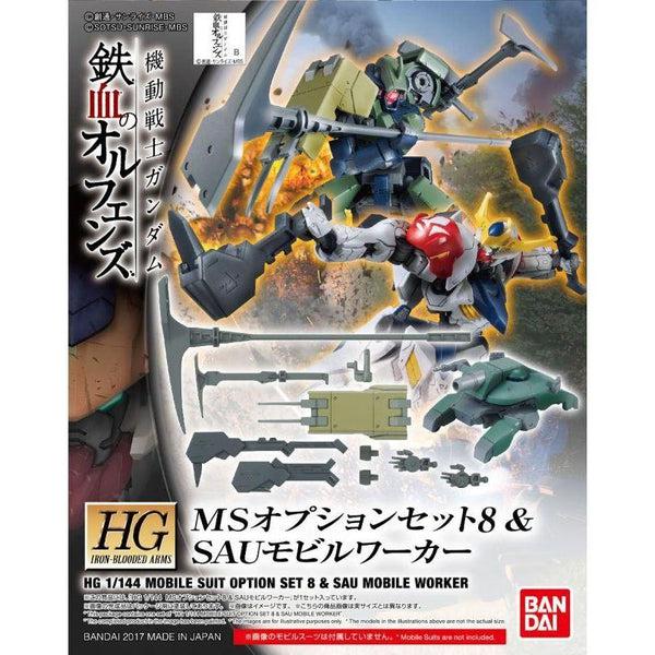 Bandai 1/144 HG MS Option Set 8 and SAU Mobile Worker package art