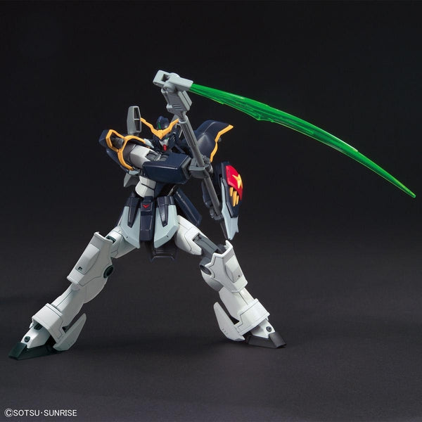 Bandai 1/144 HGAC Gundam Deathscythe action pose with weapon. 