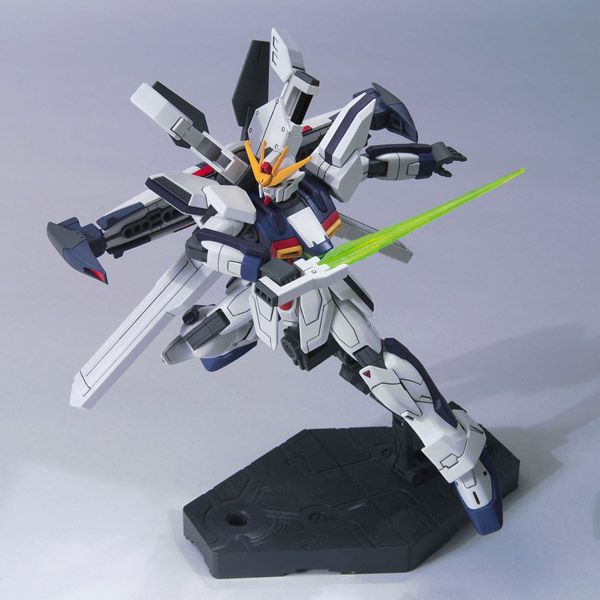 Bandai 1/144 HGAW GX-9900-DV Gundam X Divider action pose with weapon. 