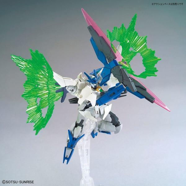 Bandai 1/144 HGBD:R Gundam 00 Sky Mobius front on view with effect parts