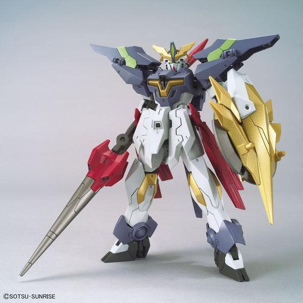 Bandai 1/144 HGBD:R Gundam Aegis Knight front on view.
