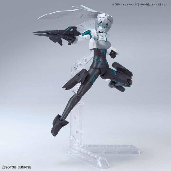Bandai 1/144 HGBD:R Mobile Doll May action pose with weapon. 