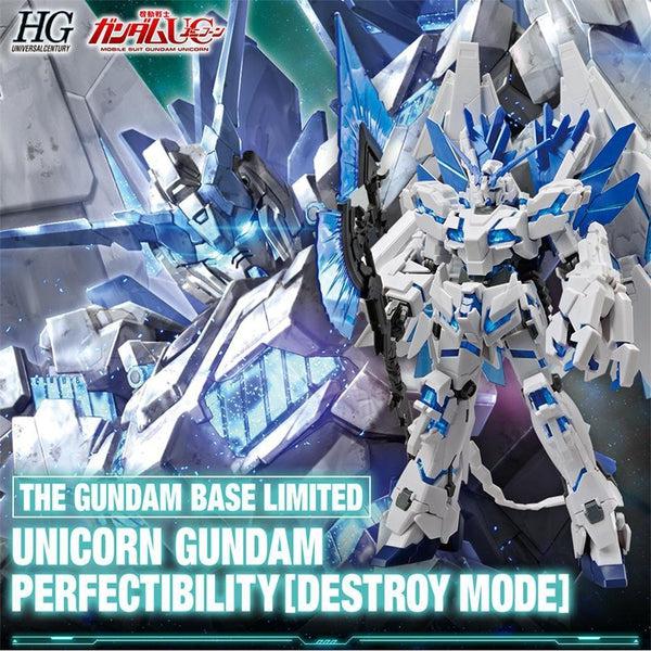 Bandai HG 1/144 Gundam Base Limited Unicorn Gundam Perfectibility (Destroy Mode) package art