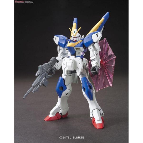 Featuring all its standard weapons and accessories like the beam shield, beam saber and beam bazooka, this will be a great continuation to your newly-formed HG Victory Gundam collection front on view.