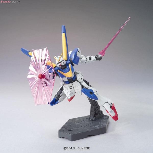 Featuring all its standard weapons and accessories like the beam shield, beam saber and beam bazooka, this will be a great continuation to your newly-formed HG Victory Gundam collection action pose