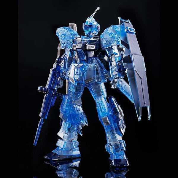P-Bandai 1/144 Gundam Base Limited HGUC Pale Rider Space Type Clear Colour front on view.