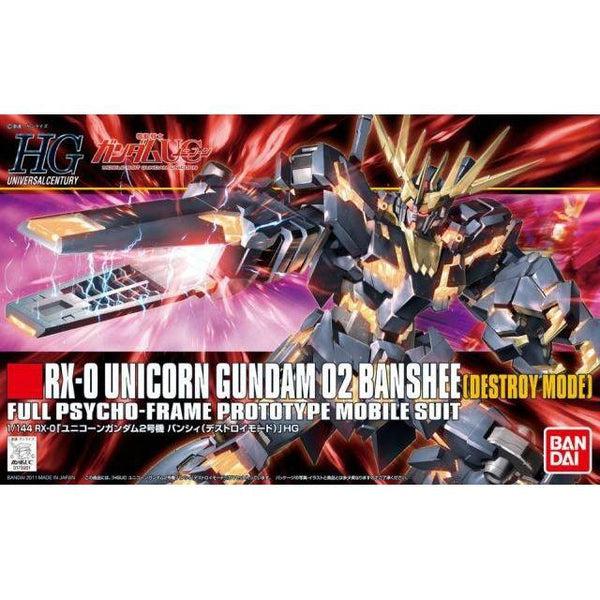 Bandai 1/144 HGUC RX-0 Unicorn Gundam 02 Banshee (Destroy Mode) package art