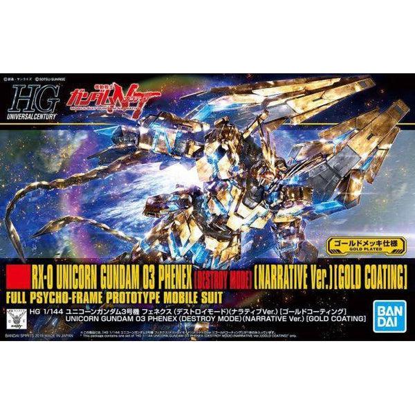 Bandai 1/144 HGUC Gundam Unicorn 03 Phenex [Destroy Mode] (Narrative Ver.) Gold Plated Ver. package artwork