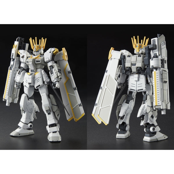 P-Bandai 1/144 HG White Rider front on view and rear view.