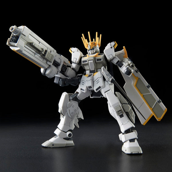 P-Bandai 1/144 HG White Rider action pose with weapon. 
