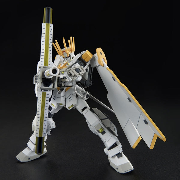 P-Bandai 1/144 HG White Rider action pose with shekina weapon front on view