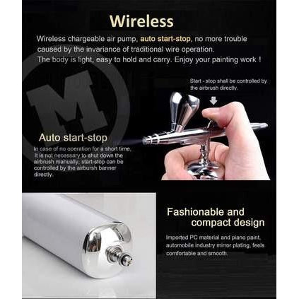 METU Airbrush Compressor All-in-One some features listed