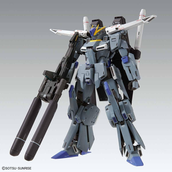 Bandai 1/100 MG FA-010A Fazz Ver.Ka action pose with weapon double missile pod