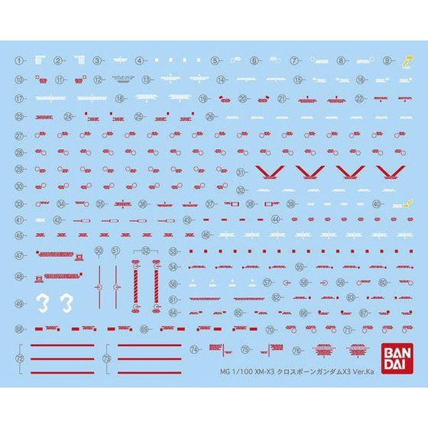 P-Bandai 1/100 MG XM-X3 Crossbone Gundam X3 Ver.Ka water slide decals