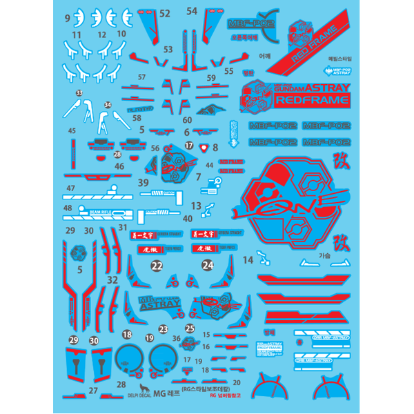Delpi 1/100 MG Astray Red Frame Kai Water Slide Decal