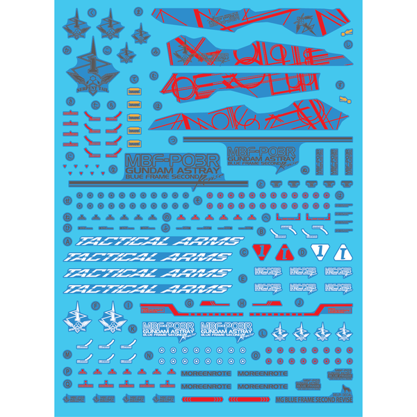 Delpi 1/100 MG Astray Blue Frame 2nd Revise Water Slide Decal