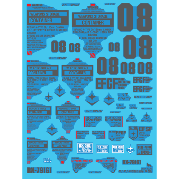 Delpi 1/100 MG RX-79 (G) Water Slide Decal