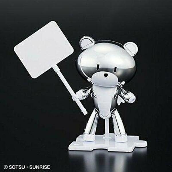 Bandai HG 1/144 Gundam Base Limited Petit Guy Silver Sparkle & Placard front on view.